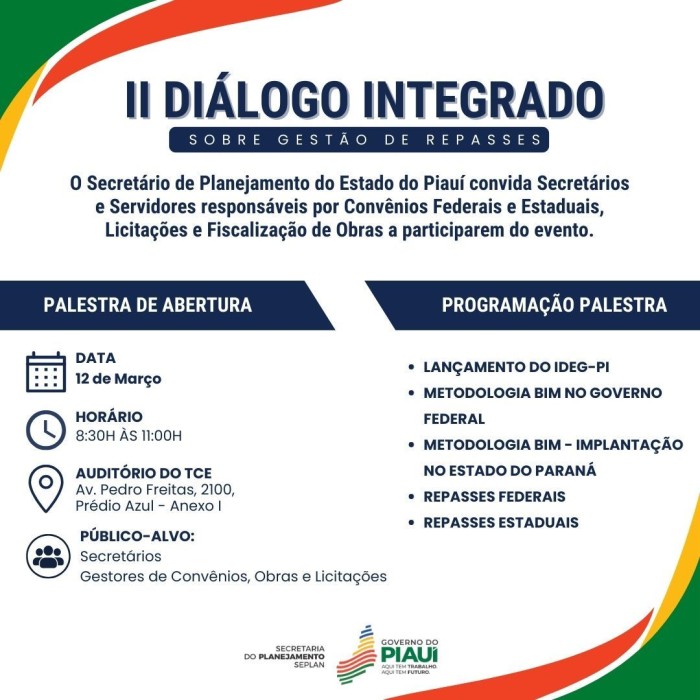 Seplan promove evento para troca de experiências sobre convênios federais e estaduais