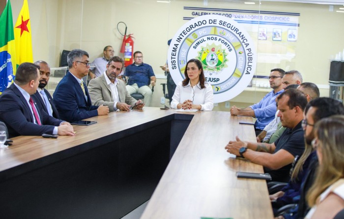 Governadora em exercício recebe empresa que apresenta propostas na área de tecnologia e segurança