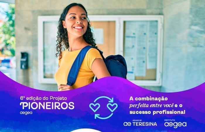 Abertas inscrições para projeto Pioneiros, destinado a estudantes de escola pública de Teresina