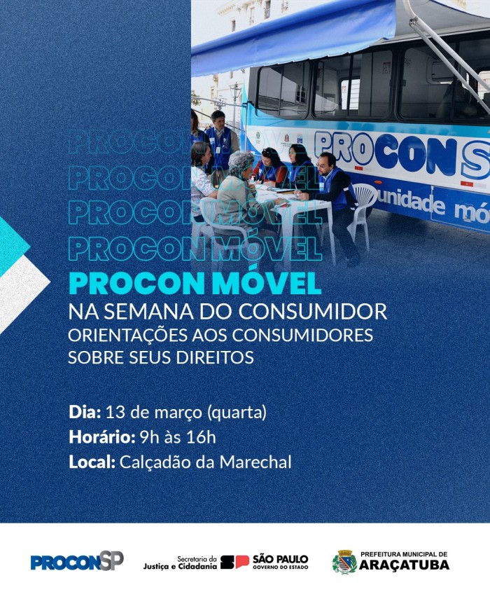 Araçatuba vai receber atendimento itinerante do Procon nesta quarta 