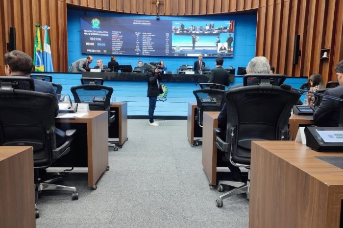 Plenário da Assembleia Legislativa de Mato Grosso do Sul; na sessão desta terça-feira, estão pautados oito projetos