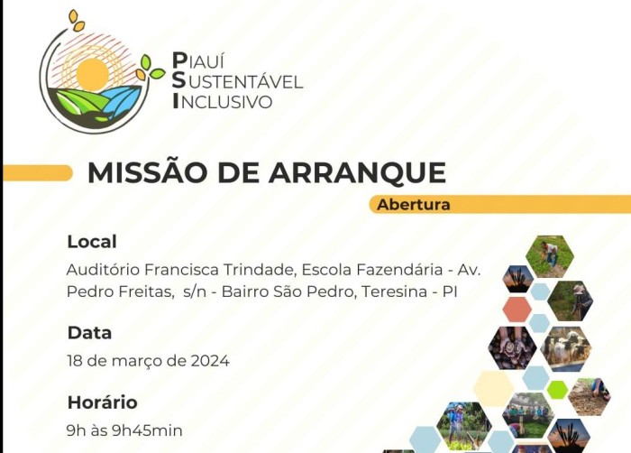 Governo do Estado vai realizar oficina do projeto Piauí Sustentável e Inclusivo