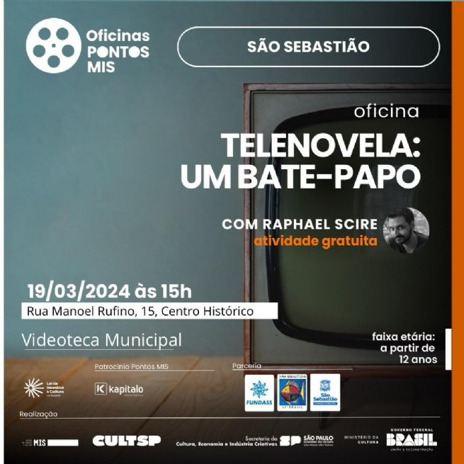 Prefeitura de São Sebastião e Pontos MIS realizam oficina ‘Telenovela: um bate-papo’