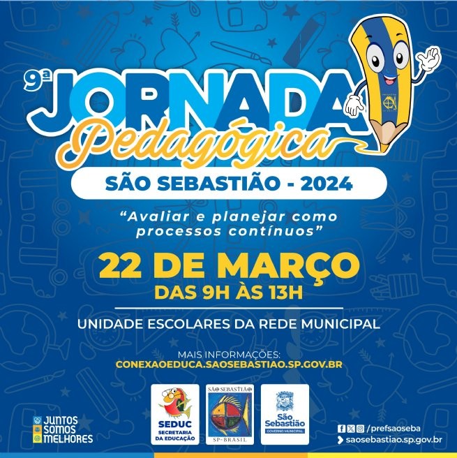 Prefeitura de São Sebastião promove 9ª edição da Jornada Pedagógica nesta sexta-feira