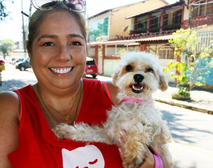 Cadela resgatada pela Prefeitura de Nova Iguaçu após temporal ganhará novo lar