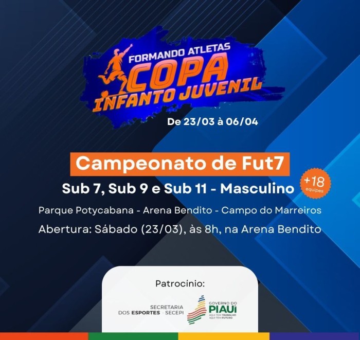 I Copa Infanto Juvenil de Fut7 começa neste sábado (23)