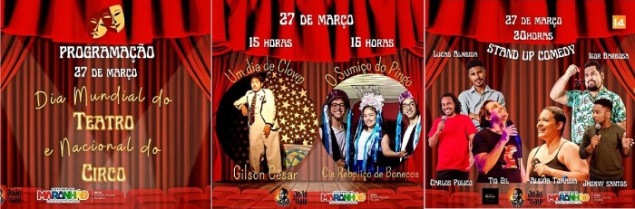 Teatro João do Vale celebra o Dia Mundial do Teatro e Dia Nacional do Circo