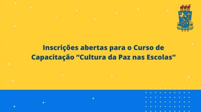 Abertas inscrições para o curso de capacitação “Cultura da Paz nas Escolas”