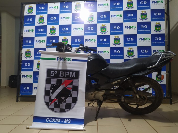 Polícia Militar recupera motocicleta furtada e prende autor em Coxim