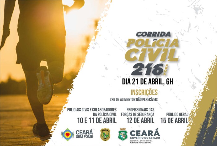 Polícia Civil comemora 216 anos com corrida de rua na Avenida Beira Mar