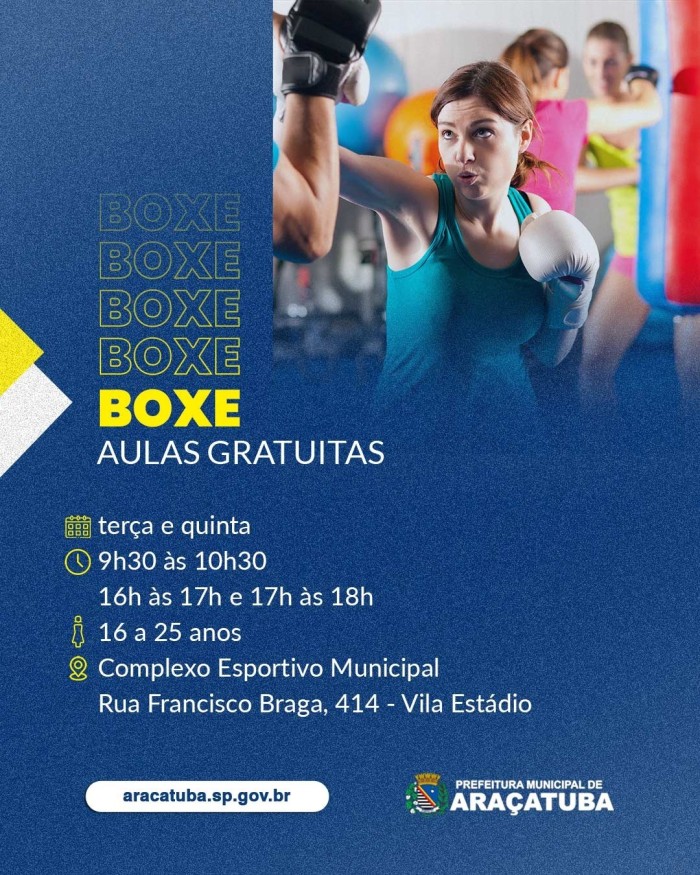 Araçatuba oferece aulas gratuitas de Boxe para jovens