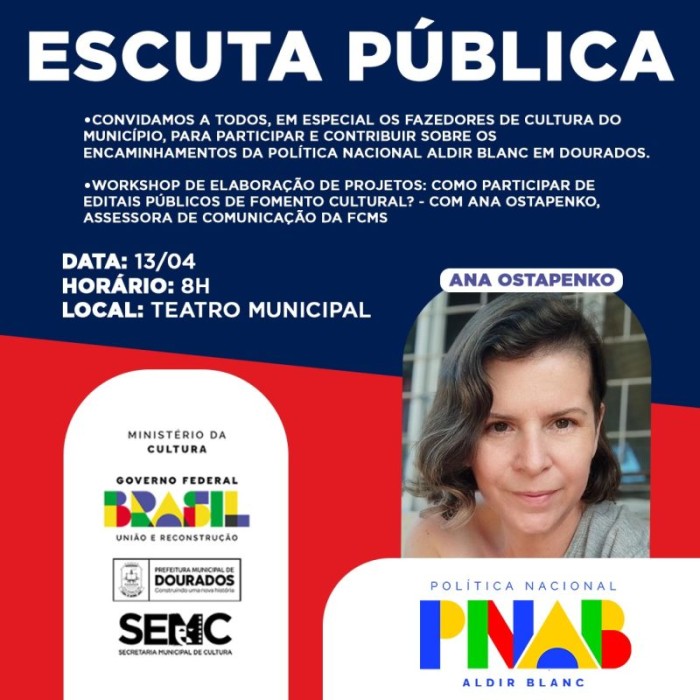 Prefeitura promove Escuta Pública Municipal do Plano Nacional Aldir Blanc