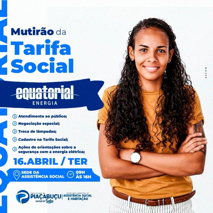 Mutirão da Tarifa Equatorial Energia: Prefeitura de Piaçabuçu oferece serviços especiais à população