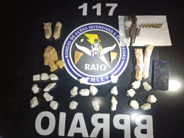 Policiais militares apreendem arma e drogas escondidas em chiqueiro no interior do Estado