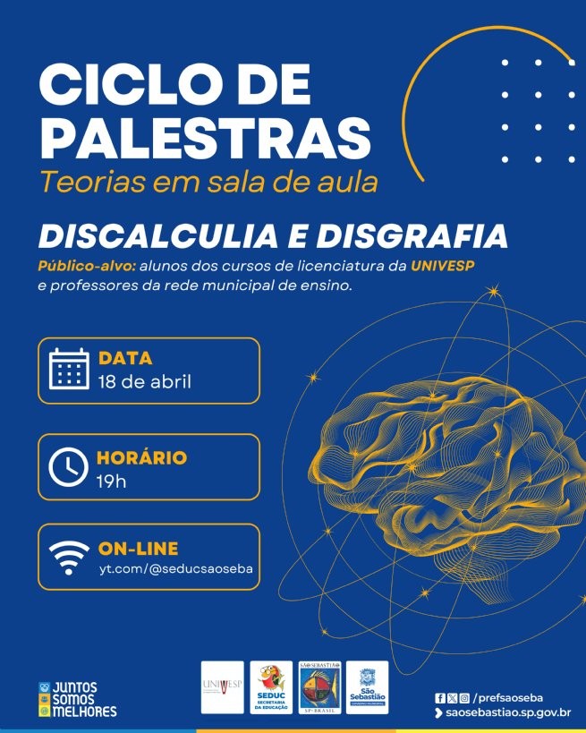 Univesp e Prefeitura de São Sebastião promovem palestras sobre dificuldades de aprendizagem