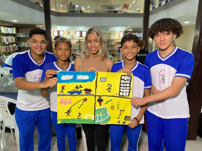 Secult: Biblioteca Orlando Lobo promove oficina de pintura que estimula a criatividade dos alunos