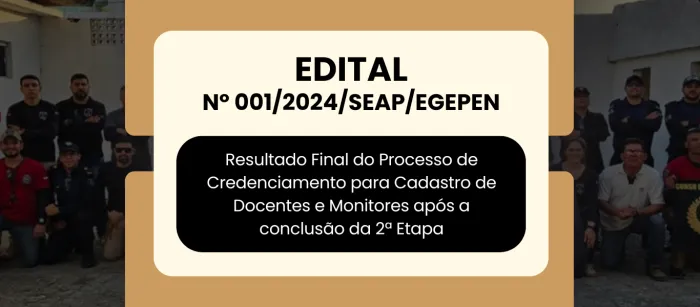 Resultado do credenciamento para cadastro de docentes e monitores da EGEPEN-PB