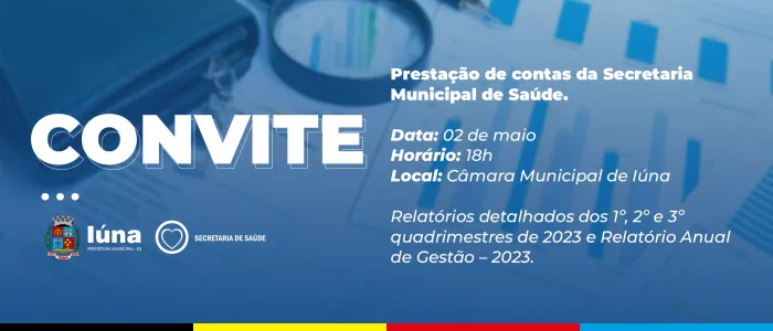 Secretaria de Saúde fará audiência pública para prestação de contas referente a 2023