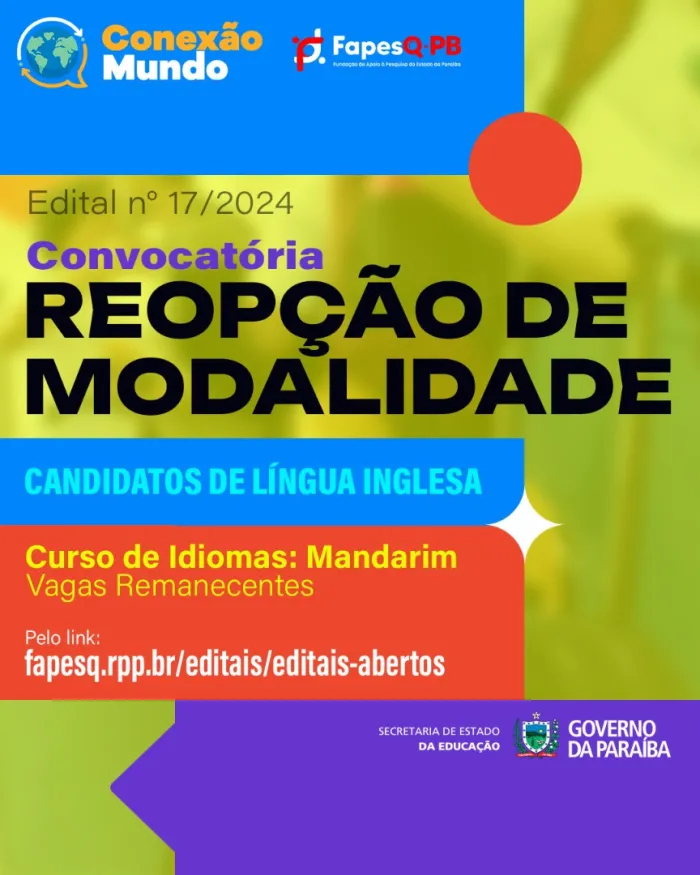 SEE convoca estudantes para reopção de modalidade no Projeto Conexão Mundo 2024/2025