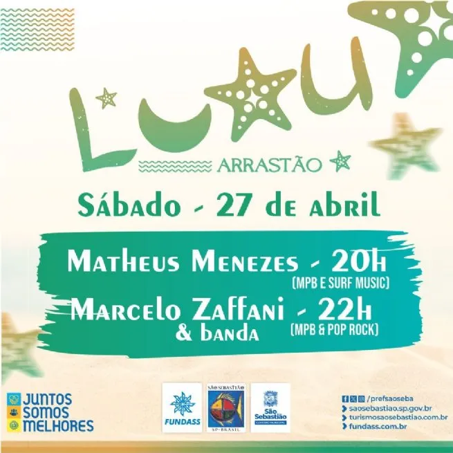 Prefeitura de São Sebastião promove Luau Arrastão no sábado