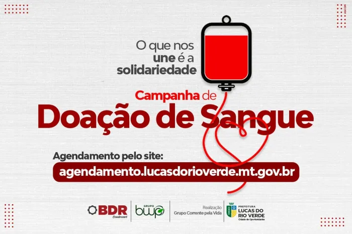 Quarta campanha de doação de sangue do ano será neste sábado (27)