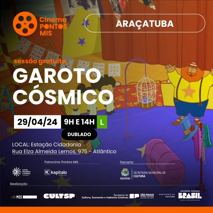 Cultura divulga programação das sessões de cinema do mês de abril