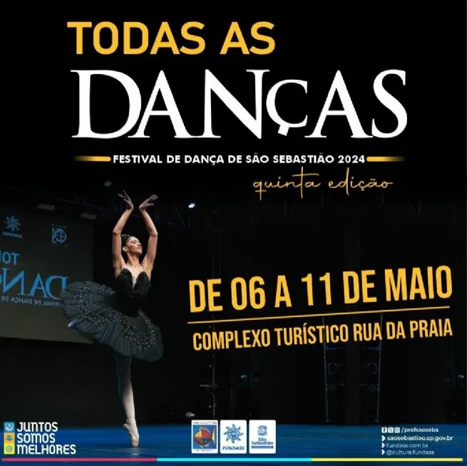 Festival Todas As Danças promete reunir mais de 1.500 bailarinos de 6 a 11 de maio em São Sebastião