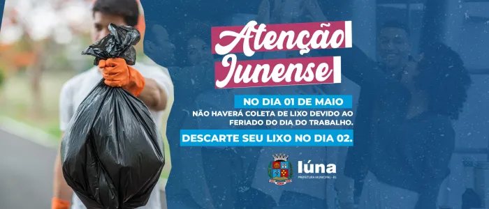 Nesta quarta-feira (01) não terá coleta de lixo em Iúna