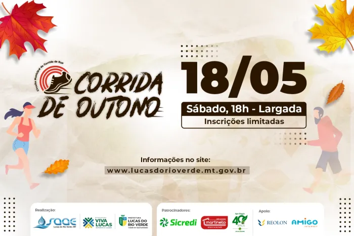 Inscrições para Corrida de Outono abrem nesta quinta-feira (02)