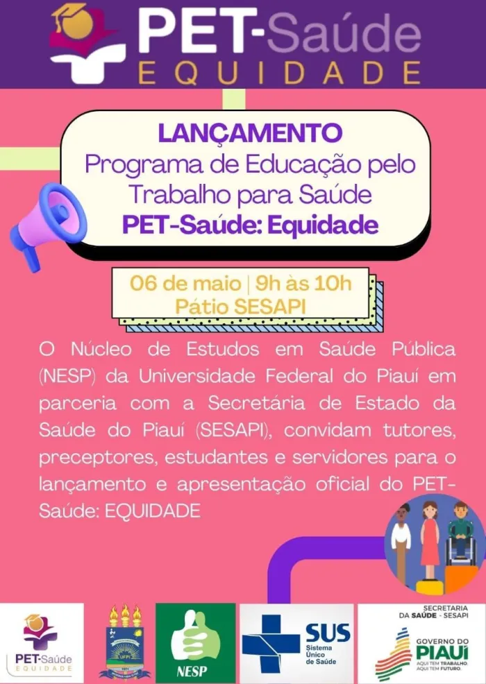 Sesapi e UFPI lançam PET Saúde: Equidade e firmam cooperação técnica nesta segunda-feira (6)