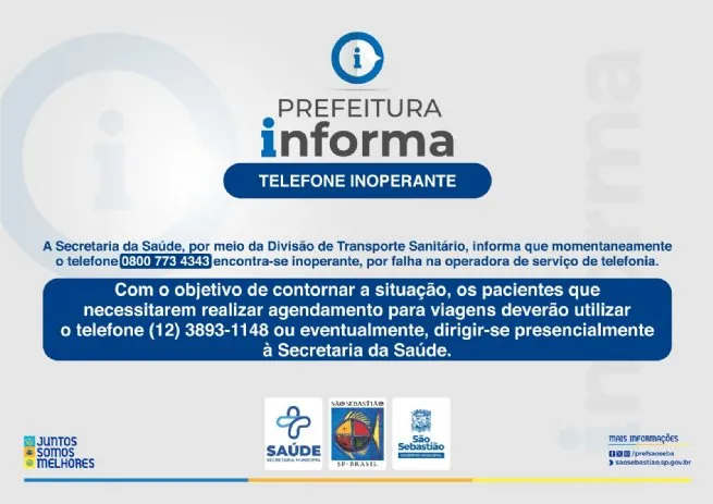 SESAU divulga novo número para agendamento de transportes temporariamente