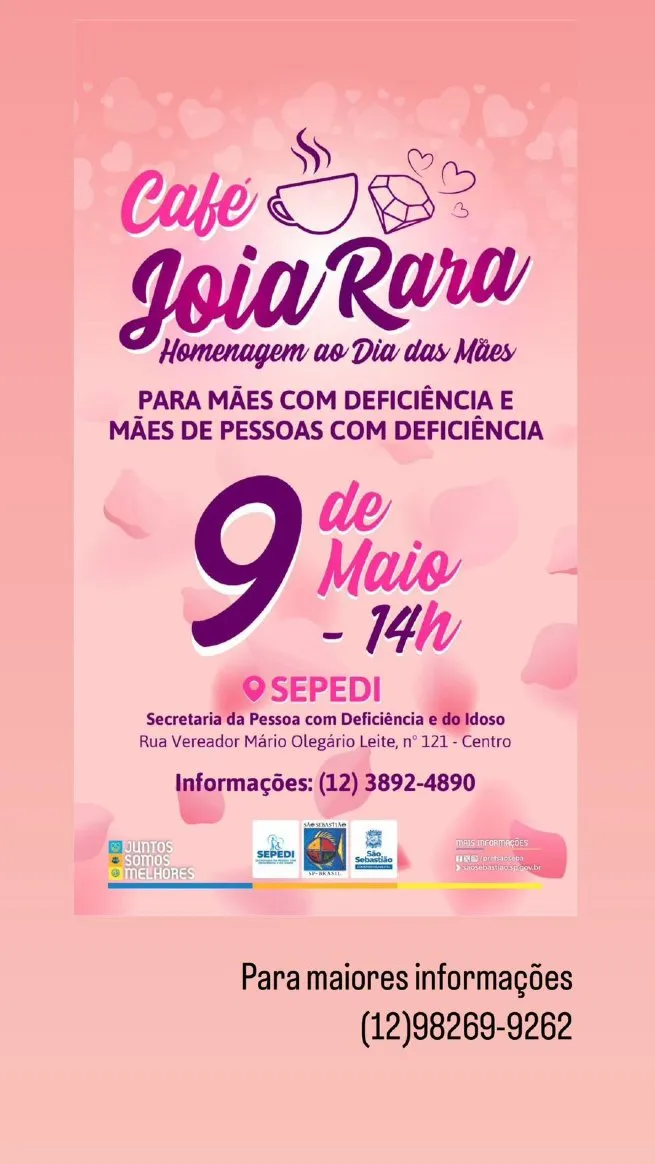 Prefeitura de São Sebastião realiza ‘Café Joia Rara’ em homenagem às mães atendidas pela SEPEDI