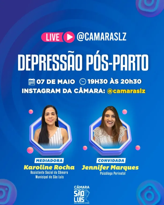 Câmara Municipal realiza live abordando a depressão pós-parto