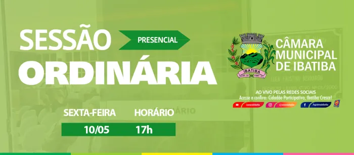 Câmara Municipal convoca vereadores para a 7ª Sessão Ordinária