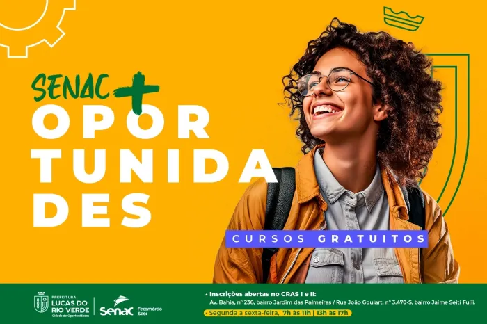 Assistência Social e Senac abrem vagas de cursos gratuitos