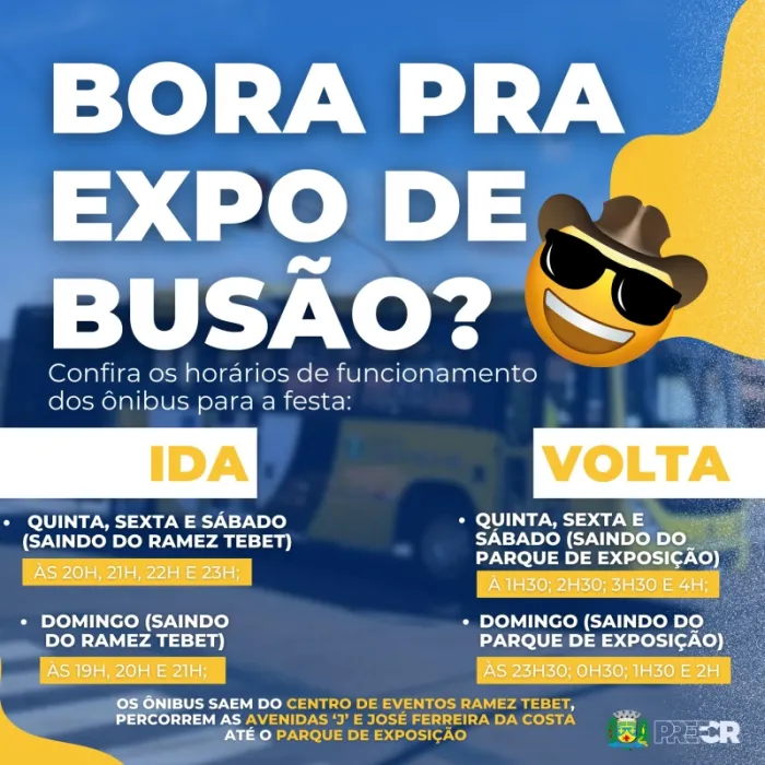 Prefeitura disponibilizará transporte coletivo gratuito para a 3ª Expo Rica