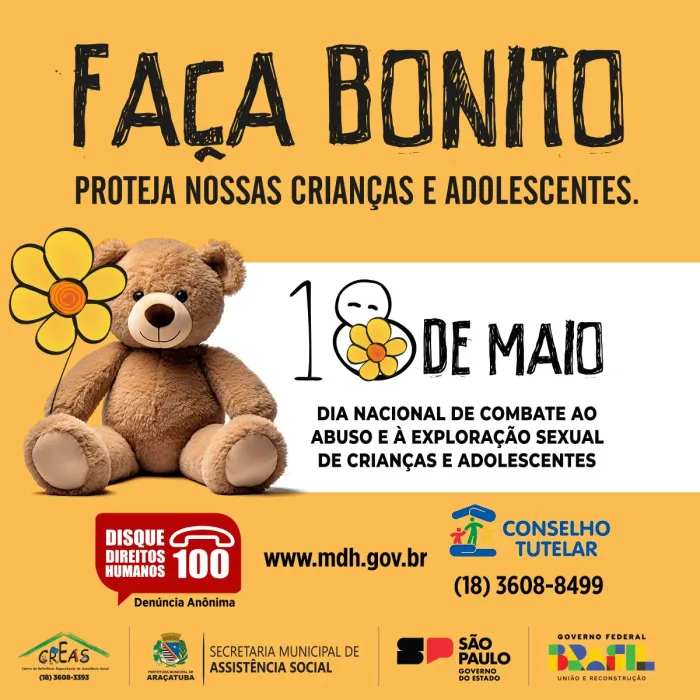 Araçatuba realizada Campanha de Combate a Violência, Exploração e Abuso Sexual de Crianças e Adolescentes