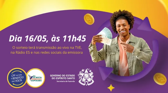 Sorteio do Nota Premiada Capixaba é antecipado para esta quinta-feira (16)