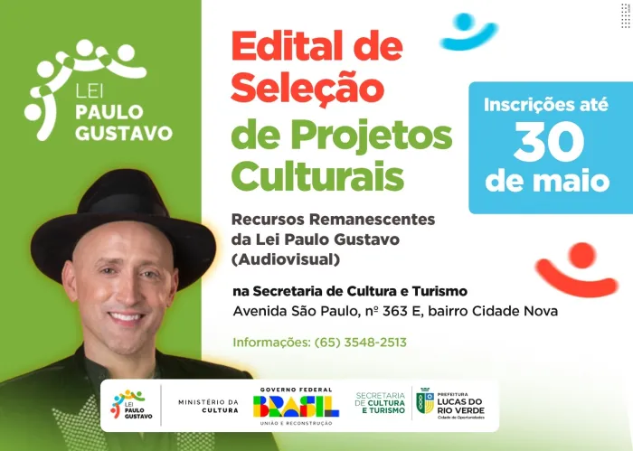 Lei Paulo Gustavo: Cultura lança segundo edital para Seleção de Projetos Culturais