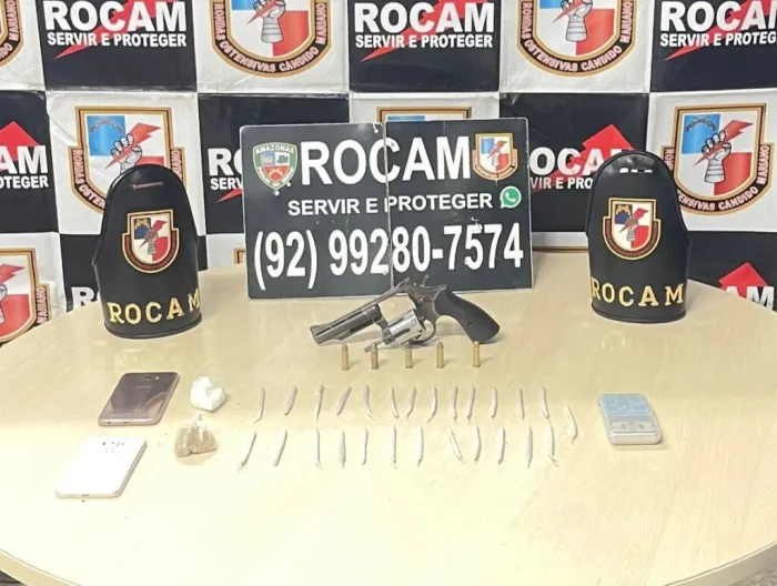 Polícia Militar do Amazonas prende homem com arma de fogo e drogas na zona sul de Manaus