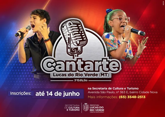 3º Cantarte: Cultura abre inscrições para Concurso de Canto