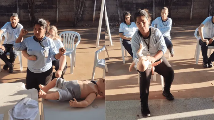 Agentes de Saúde orientam pacientes sobre manobras de desengasgo