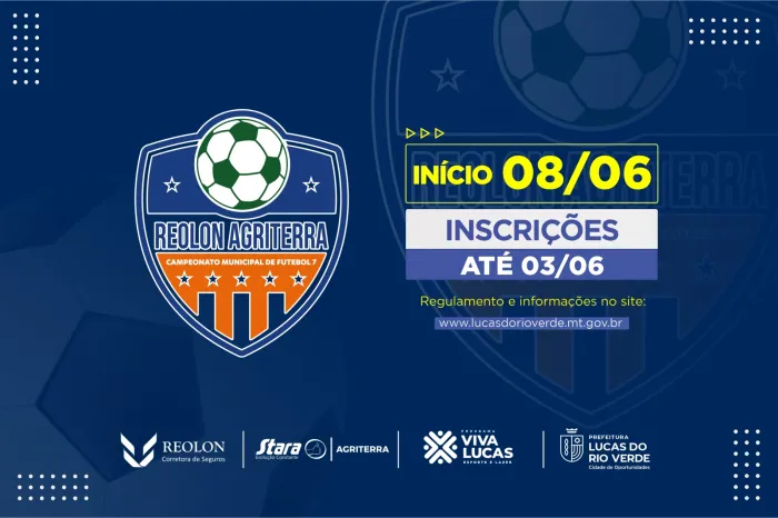 Inscrições abertas para o Campeonato Municipal de Futebol 7