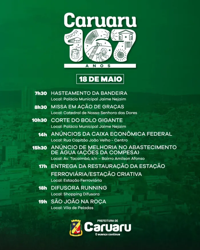 Foto: Reprodução/Prefeitura de Caruaru - PE