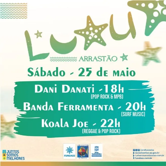 Luau promete animar a Praia do Arrastão no dia 25 de maio