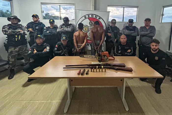 Equipes policiais da Base Antônio Lemos apreendem duas armas e prendem suspeitos por crime de ameaça