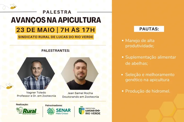 Palestra sobre Avanços na Apicultura está com as inscrições abertas até o dia 21 de maio