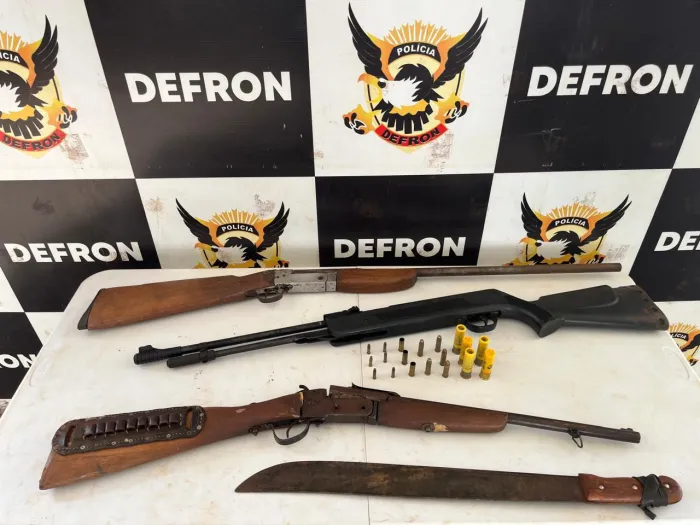Polícia Civil no âmbito da Operação Protetor, prende em flagrante um homem e uma mulher por disparo de arma de fogo e porte ilegal de arma de fogo na aldeia Piraju, município de Dourados