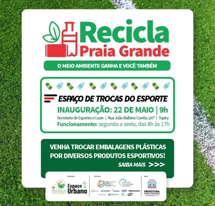 Recicla Praia Grande amplia ações e inaugura espaço de trocas do Esporte