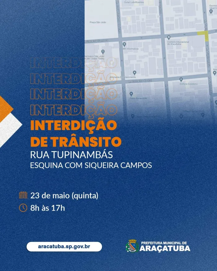 Interdição de trecho da rua Tupinambás